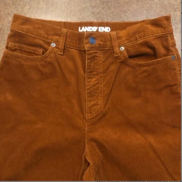 Lands’ End High Rise Straight Corduroy Jeans Rust Sz 8 - Picture 1 of 11